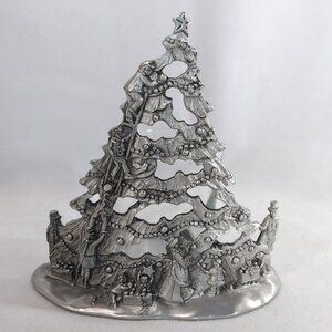 Seagull 1996 Christmas Tree Candle Holder Pewter Etain Zinn Canada Silver Votive